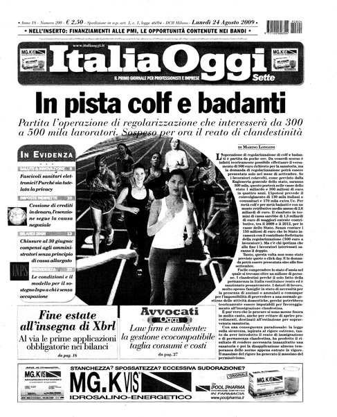 Italia oggi : quotidiano di economia finanza e politica